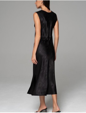 Длинная шёлковая сорочка Mia-Amore ANORA 4801 черный, Цвет: черный, Размеры: 2XL, изображение 3