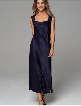 Длинная шёлковая сорочка Mia-Amore ANORA 4801 темно-синий, Цвет: темно-синий, Размеры: 2XL