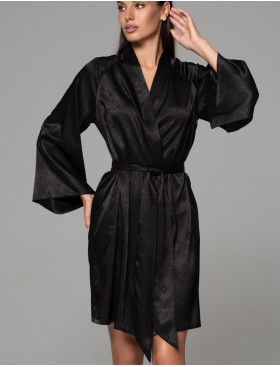 Халат из жаккардового шёлка Mia-Amore ANORA 4803 черный, Цвет: черный, Размеры: 2XL/3XL, изображение 3