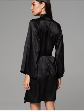 Халат из жаккардового шёлка Mia-Amore ANORA 4803 черный, Цвет: черный, Размеры: 2XL/3XL, изображение 2