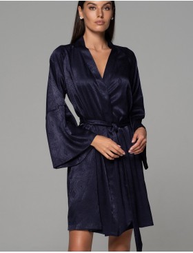 Халат из жаккардового шёлка Mia-Amore ANORA 4803 темно-синий, Цвет: темно-синий, Размеры: 2XL/3XL