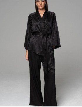 Шёлковая пижама-тройка Mia-Amore ANORA 4805 черный, Цвет: черный, Размеры: 2XL