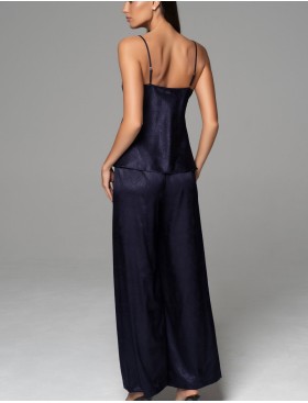 Шёлковая пижама-тройка Mia-Amore ANORA 4805 темно-синий, Цвет: темно-синий, Размеры: 2XL, изображение 3