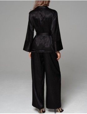 Пижама из жаккардового шёлка Mia-Amore ANORA 4806 черный, Цвет: черный, Размеры: 2XL, изображение 2