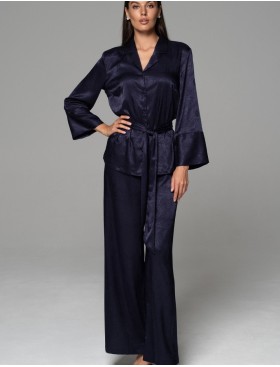Пижама из жаккардового шёлка Mia-Amore ANORA 4806 темно-синий, Цвет: темно-синий, Размеры: 2XL, изображение 2