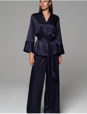 Пижама из жаккардового шёлка Mia-Amore ANORA 4806 темно-синий, Цвет: темно-синий, Размеры: 2XL, изображение 4
