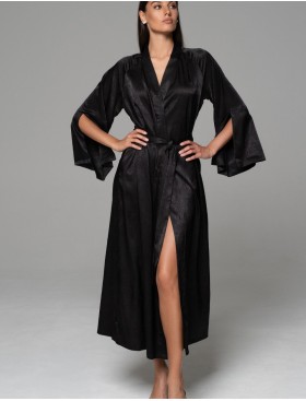 Халат с жаккардовым узором Mia-Amore ANORA 4809 черный, Цвет: черный, Размеры: 2XL/3XL