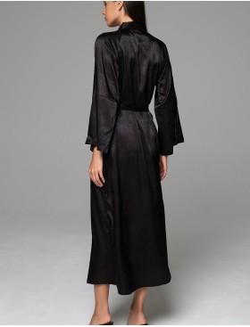 Халат с жаккардовым узором Mia-Amore ANORA 4809 черный, Цвет: черный, Размеры: 2XL/3XL, изображение 4