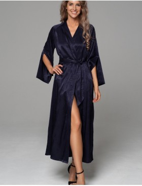 Халат с жаккардовым узором Mia-Amore ANORA 4809 темно-синий, Цвет: темно-синий, Размеры: 2XL/3XL