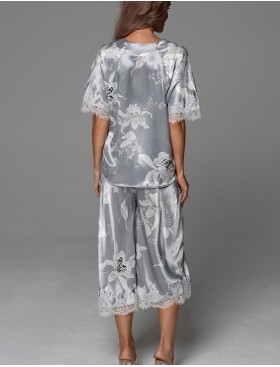 Шёлковая пижама Mia-Amore ARABEL 4775 серебристый, Цвет: серебристый, Размеры: 2XL, изображение 4