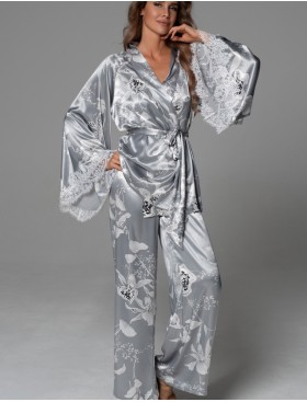 Комплект-тройка из шёлка Mia-Amore ARABEL 4776 серебристый, Цвет: серебристый, Размеры: 2XL