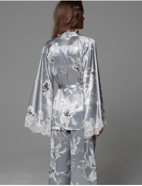 Комплект-тройка из шёлка Mia-Amore ARABEL 4776 серебристый, Цвет: серебристый, Размеры: 2XL, изображение 4