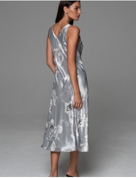 Шёлковая сорочка с рельефами Mia-Amore ARABEL 4778 серебристый, Цвет: серебристый, Размеры: 3XL, изображение 2