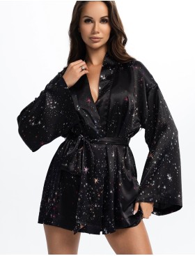 Пижама тройка из атласа Mia-Amore ESTELLA 2245, Цвет: черный, Размеры: 2XL, изображение 4