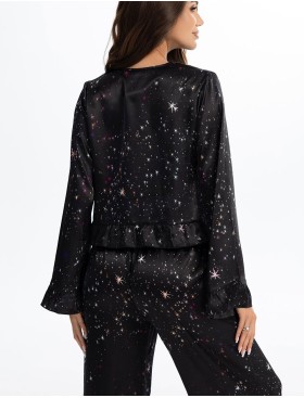 Атласная пижама Mia-Amore ESTELLA 2246, Цвет: черный, Размеры: 2XL, изображение 2