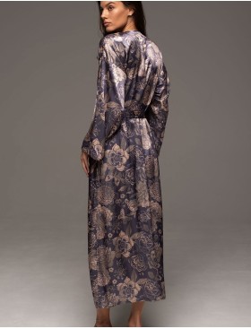 Длинный шёлковый халат Mia-Amore GIOCONDA 4689, Цвет: мультицвет, Размеры: 2XL/3XL, изображение 3