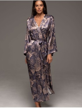 Длинный шёлковый халат Mia-Amore GIOCONDA 4689, Цвет: мультицвет, Размеры: 2XL/3XL, изображение 4