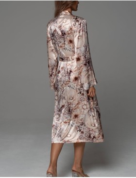 Длинный шёлковый халат Mia-Amore LAUREL 4789, Цвет: мультицвет, Размеры: 4XL/5XL, изображение 4