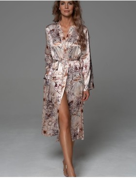 Длинный шёлковый халат Mia-Amore LAUREL 4789, Цвет: мультицвет, Размеры: 4XL/5XL, изображение 2