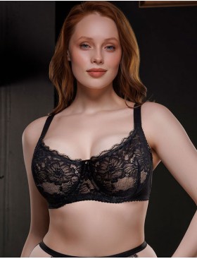 Кружевной бюстгальтер балконет Mioocchi SILVA 8319 nero, Цвет: nero (черный), Размеры: 80D, изображение 3