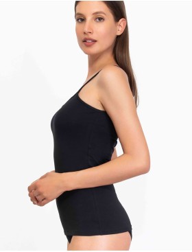 Хлопковая майка на тонких бретелях Sielei NATURAL COTTON 1430 nero, Цвет: nero (черный), Размеры: XS, изображение 3