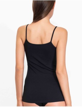 Хлопковая майка на тонких бретелях Sielei NATURAL COTTON 1430 nero, Цвет: nero (черный), Размеры: XS, изображение 2