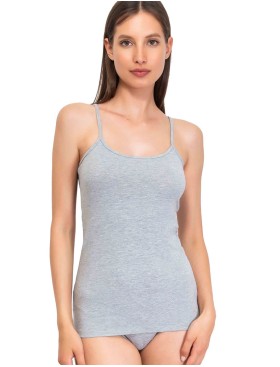 Хлопковая майка на тонких бретелях Sielei NATURAL COTTON 1430 grigio melange, Цвет: grigio melange, Размеры: XS, изображение 5