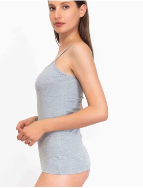 Хлопковая майка на тонких бретелях Sielei NATURAL COTTON 1430 grigio melange, Цвет: grigio melange, Размеры: XS, изображение 3