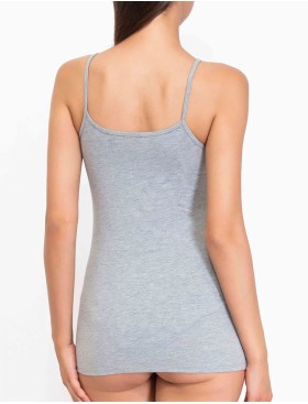 Хлопковая майка на тонких бретелях Sielei NATURAL COTTON 1430 grigio melange, Цвет: grigio melange, Размеры: XS, изображение 2