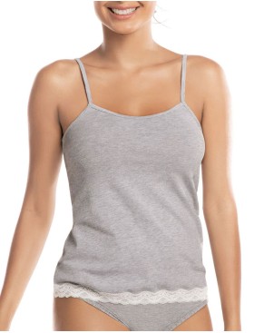 Хлопковая майка-топ Sielei NATURAL COTTON 1432 grigio melange, Цвет: grigio melange, Размеры: XL