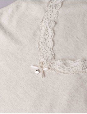 Хлопковая майка широкие бретели Sielei NATURAL COTTON 1436 ecru melange, Цвет: ecru melange, Размеры: XS, изображение 2