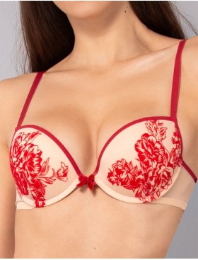 Комплект Sielei BAROQUE пуш-ап+бразилиана 78247B rosso, Цвет: rosso (красный), Размеры: 75B, изображение 4