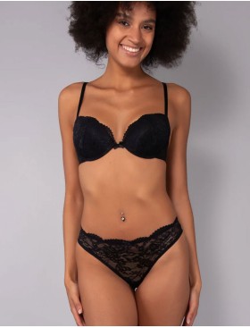 Комплект Sielei пуш-ап+бразилиана DELICE 78547B nero, Цвет: nero (черный), Размеры: 75B, изображение 6