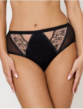 Трусы высокие Subtille FREYA hight-waist, Цвет: черный+бежевый, Размеры: M