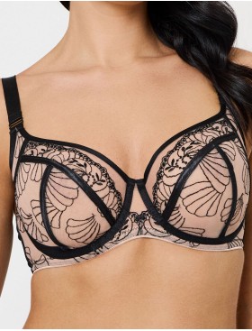 Бюстгальтер с подкроем Subtille FREYA soft side support, Цвет: черный+бежевый, Размеры: 100H