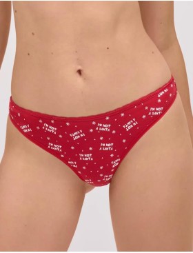 Стринги с рождественским принтом Ysabel Mora 19488, Цвет: красный, Размеры: M