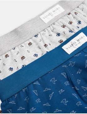 Трусы боксеры Ysabel Mora 20422 (2 шт) темно-синий + серый, Цвет: темно-синий + серый, Размеры: L, изображение 5