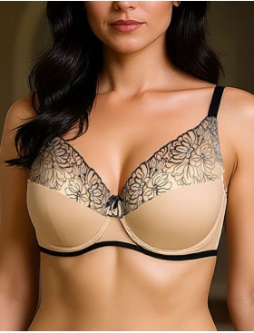 Бюстгальтер на поролоне Albina L JESSICA 8084, Цвет: миндаль/черный, Размеры: 95D