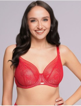 Мягкий кружевной бюстгальтер Ava 2252 M red, Цвет: красный, Размеры: 70E, изображение 3