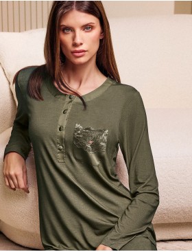 Трикотажная пижама Lormar SATEN 650798LU felce, Цвет: felce (зеленый), Размеры: S, изображение 2