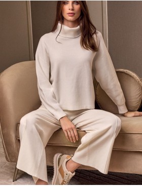 Теплый костюм из трикотажа с начесом Lormar BASIC 603897LU latte, Цвет: latte (молочный), Размеры: M/L