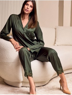 Атласная пижама Lormar SATEN 651816LU ОЗ26 felce, Цвет: felce (зеленый), Размеры: S