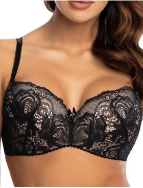 Бюстгальтер балконет Orhideja 587-437 черный/пион, Цвет: черный/пион, Размеры: 95B