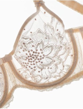 Мягкий бюстгальтер с вышивкой Empreinte 07225 AMOUR NACRE перламутр, Цвет: перламутр, Размеры: 65F, изображение 4