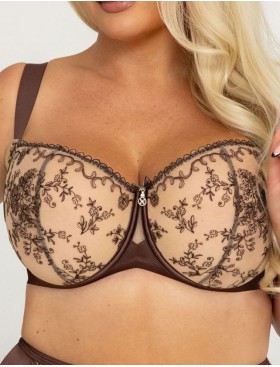 Мягкий бюстгальтер балконет Kris Line MOCCA half cup soft, Цвет: мокка, Размеры: 90H