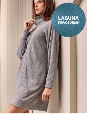 Трикотажный халат на молнии Lormar MOHAIR 673904LU laguna, Цвет: laguna (бирюзовый), Размеры: S/M