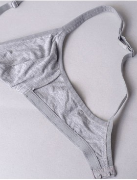 Хлопковый бюстгальтер без каркасов Sielei NATURAL COTTON 1450 grigio melange, Цвет: grigio melange, Размеры: 95B, изображение 9