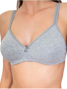 Хлопковый бюстгальтер без косточек Sielei NATURAL COTTON 1452 nero grigio melange, Цвет: grigio melange, Размеры: 75B