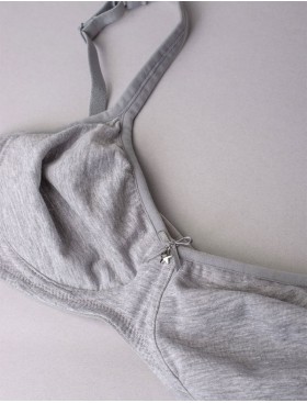 Хлопковый бюстгальтер без косточек Sielei NATURAL COTTON 1452 nero grigio melange, Цвет: grigio melange, Размеры: 75B, изображение 7