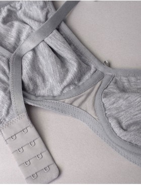 Хлопковый бюстгальтер без косточек Sielei NATURAL COTTON 1452 nero grigio melange, Цвет: grigio melange, Размеры: 75B, изображение 8